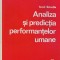 Analiza Si Predictia Performantelor Umane - Ionel Dorofte , F287
