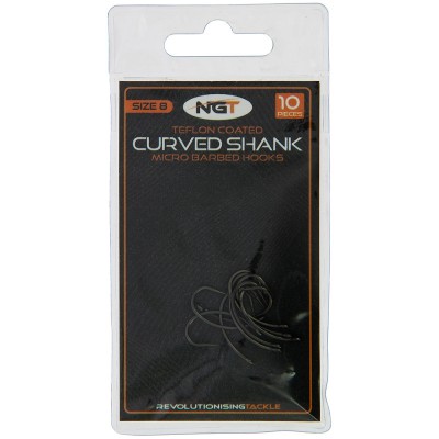 NGT Teflon Coated Curved Shank Hooks Size 6 foto