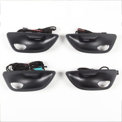 Set 4 manere interioare iluminate cu lumini ambientale LED portiere pentru BMW F10 F11 F18 Seria 5 - Negre foto
