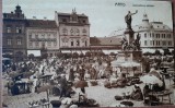 Carte postala, Targ in Arad, inceput de secol XX