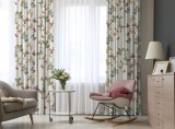 Draperie dim-out model floral cu inele auriu antic, Madison, 250x255 cm, densitate 700 g/mp, Nimfalide, 1 buc