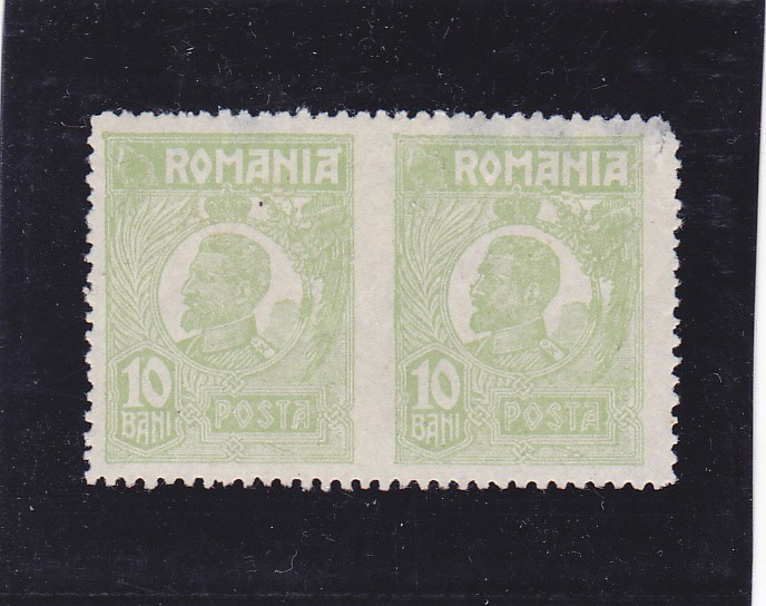 ROMANIA 1919/1922 REGELE FERDINAND PERECHE EROARE NEDANTELAT VERTIC 10 BANI MNH