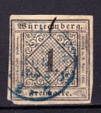 Cumpara ieftin ✅ (S44) Germania veche - Wurttemberg 1851 &quot;Cifra in romb&quot; , Michel nr. 1 cota 130 Euro , stampilat , mica subtiere