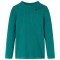 Tricou de copii cu m&acirc;neci lungi, tricot cu nervuri, verde &icirc;nchis, 140