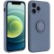 Husa protectie Flippy compatibila cu Apple iPhone XR Liquid Silicone Ring cu suport rotativ Albastru deschis