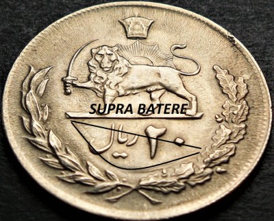 Moneda exotica 20 RIALI / RIALS - IRAN , anul 1976 *cod 1319 = excelenta erori foto