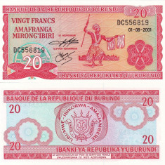 BURUNDI 20 francs 2001 UNC!!!