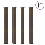 vidaXL Picioare de masă de bar, 4 buc., oțel natural, 90-92 cm