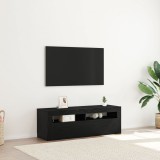 VidaXL Dulap TV cu LED Negru Stejar 120x35x40 cm Lemn prelucrat