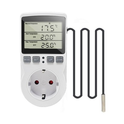 Priza Programabila Techstar&amp;reg; KT3100, Digital Timer, Priza Intrerupator, 230V, 16A, Programabila Timp/Temperatura, Termostat, Senzor Temperatura (3m) foto