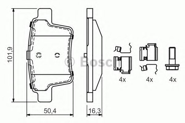 Set placute frana,frana disc JAGUAR X-TYPE (CF1) (2001 - 2009) BOSCH 0 986 494 076