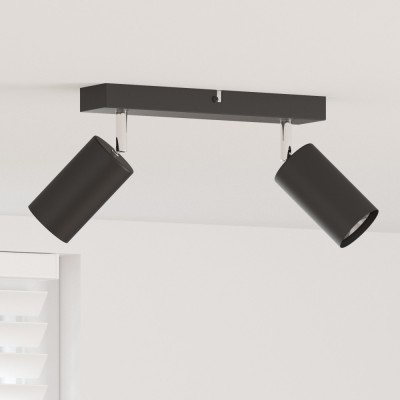 vidaXL Spot pentru Tavan 2 Direcții Reglabil Negru GU10 foto