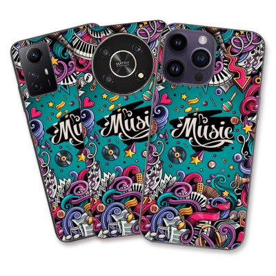 Husa Apple iPhone XS Silicon Gel Tpu Model Pop Art Music foto