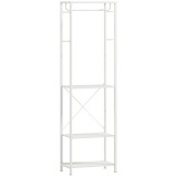 HOMCOM Cuiere de Intrare cu Suport pentru &Icirc;ncălțăminte, Bară pentru Haine, 4 C&acirc;rlige, Raft Superior și 2 Rafturi pentru &Icirc;ncălțăminte, 52x30x180 cm, Al