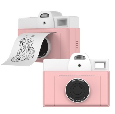 Camera foto digitala pentru Copii cu Imprimare termica instant, Aparat foto Rezolutie 200 DPI, Roz foto