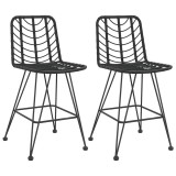 Cumpara ieftin Taburete de bar, 2 buc., negru, 45x56x103,5 cm, ratan PE &amp; otel