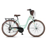 Bicicleta City Umit Valencia, L-430-AT, roata 28 , cadru 430mm aluminiu, frana V-Brake, culoare turcoaz maro