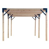 Structura carport auto, 1 loc, structura din lemn, 530 x 270 x 220 cm, maro