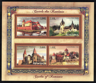 ROMANIA 2008 - Castele din Romania / colita MNH foto