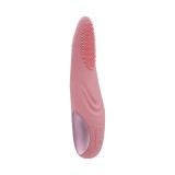 Vibrator OHH! DELUXE Ainol, texturat pentru stimulare suplimentară, 7 funcții de vibrație, rezistent la apă, din silicon, 25 cm, roz
