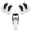 Set 5 Roti pentru scaun de birou tija 10 mm, Kwmobile, Alb/Negru, Poliuretan, 53129.04