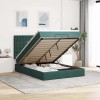 VidaXL Cadru de pat otoman cu saltele verde închis 140x200cm catifea