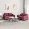 VidaXL Set canapea cu perne, 2 piese, roșu vin, material textil 3201824