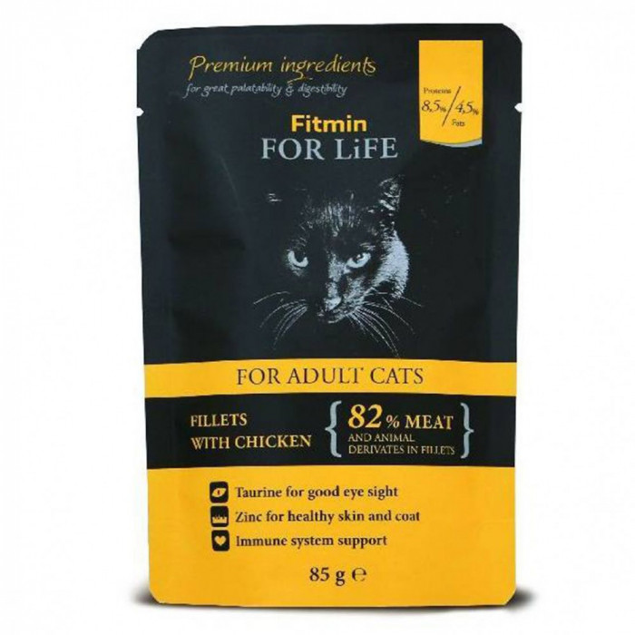 Fitmin Cat For Life Pliculeț cu carne de pui 85 g