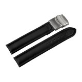 Cumpara ieftin Curea Ceas Piele Naturala Neagra Semilucioasa Deployant 16mm - 24mm 816210100018