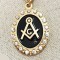 Pandantiv masonic oval auriu cu zirconiu