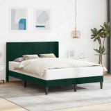 vidaXL Cadru de pat cu headboard Verde &icirc;nchis 140 x 190 cm Catifea 42027505