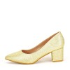 Pantofi aurii cu toc gros Aura 04, 37, 38, Auriu