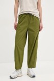 Napapijri pantaloni de bumbac M-Cisa femei, culoarea verde, fason chinos, high waist, NP0A4IFVG1V1