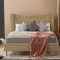 Pat Lora 160x200 cm Tapitat Catifea Bej Somiera Inclusa (cod ML 2302-01)
