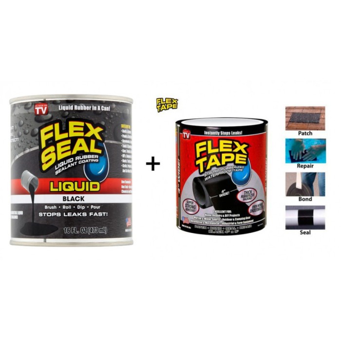 kit reparatii banda adeziva Flex Tape si adeziv lichid Flex Seal kit reparatii banda adeziva Flex Tape si adeziv lichid Flex Seal