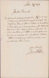 192S Scrisoare scrisă manu propria de dr Ioan Rațiu, 1893, Sibiu, unui binefăcător de origine rom&acirc;nă, donator pentru școală din Blaj