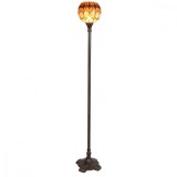 Cumpara ieftin Lampadar cu baza din polirasina maro si abajur sticla Tiffany II &Oslash; 36 cm x 175 h