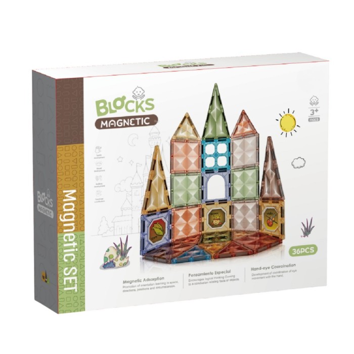 Joc magnetic Diamond - 36 piese (7.5 cm) PlayLearn Toys