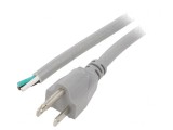 Cablu Alimentare 3x16AWG NEMA 5-15 3m Gri 13A 125V