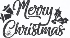 Sticker decorativ, Merry Christmas , Negru, 85 cm, 4918ST foto