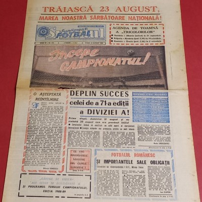 Ziarul Sportul Supliment FOTBAL 19.08.1988 (Prezentarea echipelor divizionare A) foto