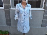 Rochie Dama Fit Jeans Bumbac, Marime 36-38 (S-M), Bust 98 cm, Utilizata