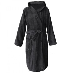 Halat de baie din tesatura Homelevel, M, Negru, Bumbac organic, 54856.73.2