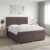 Cumpara ieftin Pat boxspring cu saltea Maro inchis 160 x 200 cm Tesatura