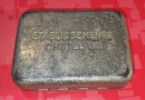 H491-Cutie farmacie medicamente veche interbelica Etablissements Chatelain Franta metal: 8/6 cm.