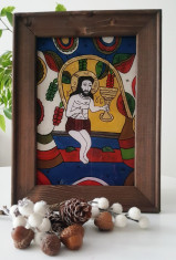 Iisus Hristos-Vita de Vie-icoana pictata pe sticla foto