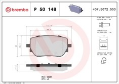 BREMBO P 50 148 PRIME LINE set placute frana,frana disc