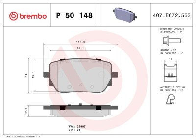 BREMBO P 50 148 PRIME LINE set placute frana disc foto