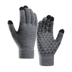 Manusi barbati cu strat dublu - 23 cm st0018 - velvet/acril - grey foto