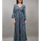 ROCHIE LUNGA MULTICOLORA DECOLTEU V CAPACI S-M Turcoaz